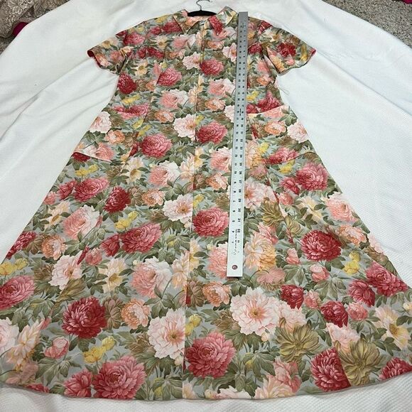 Vintage 60’s Pink Peonies‎ Floral Zip Up Dress - Picture 7 of 7
